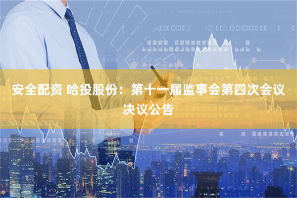 安全配资 哈投股份：第十一届监事会第四次会议决议公告